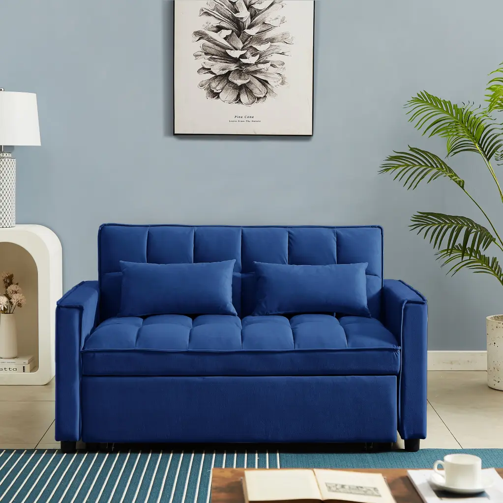 Modern Velvet Convertible Loveseat Sleeper Sofa Couch Customizable Options meiting furniture