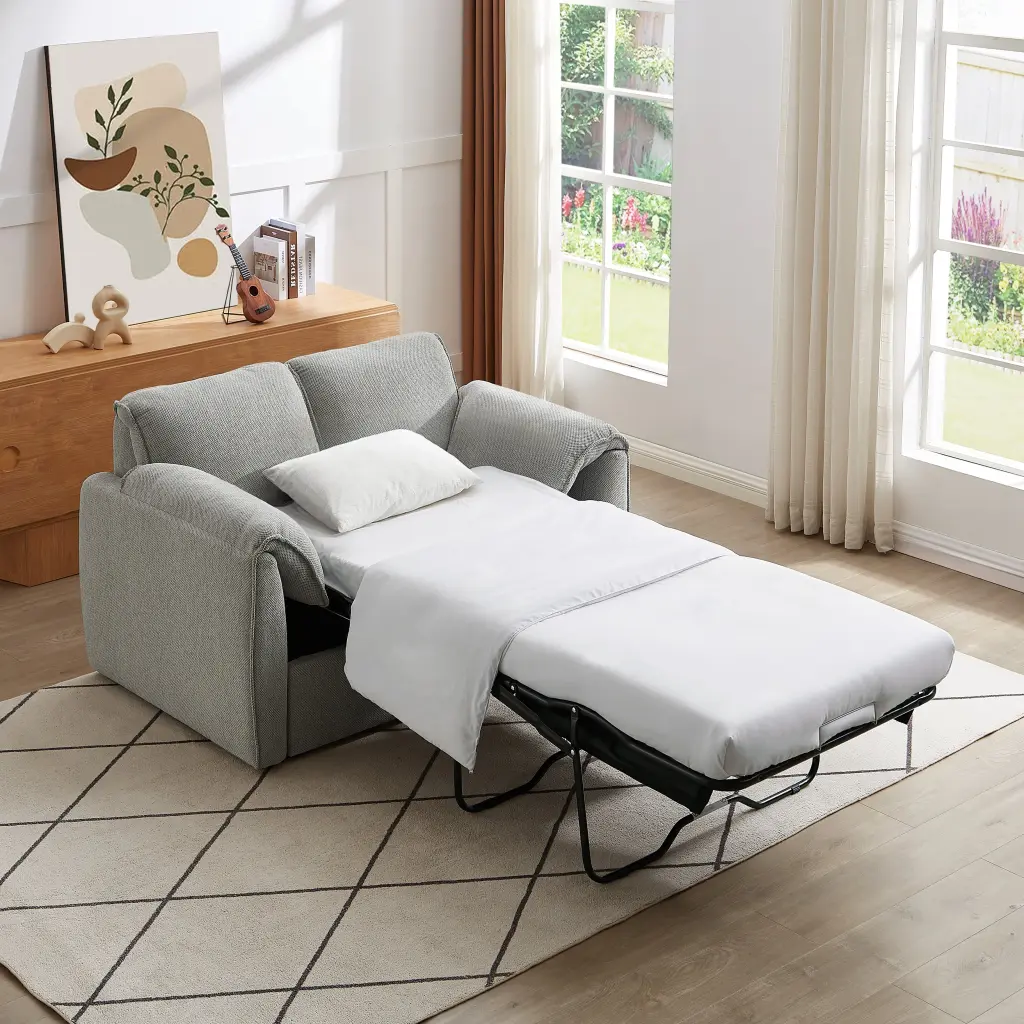 Chenille Sofa Bed Modern Convertible Couch Plush Comfort and Durable Fabric normicore