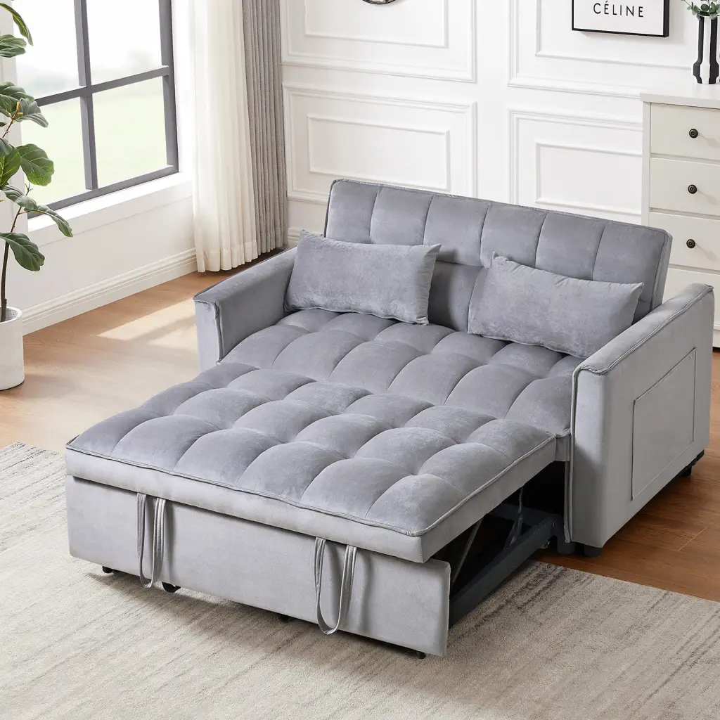 3 1 Convertible Sleeper Sofa Bed Modern Pull Out Couch Bed Adjustable Design samhao