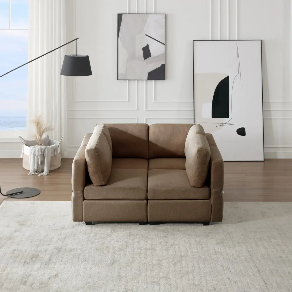 4 Seat Sofa Bed Upholstered Sleeper Space Saving Sofa Modern Living Room ui furniture
