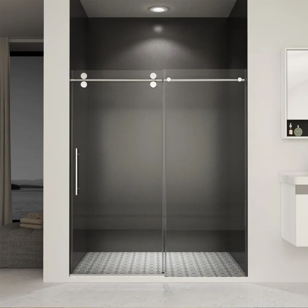 56 to 60 Inch Wide Frameless Sliding Door 5 16 Inch Thick Tempered Glass shower door