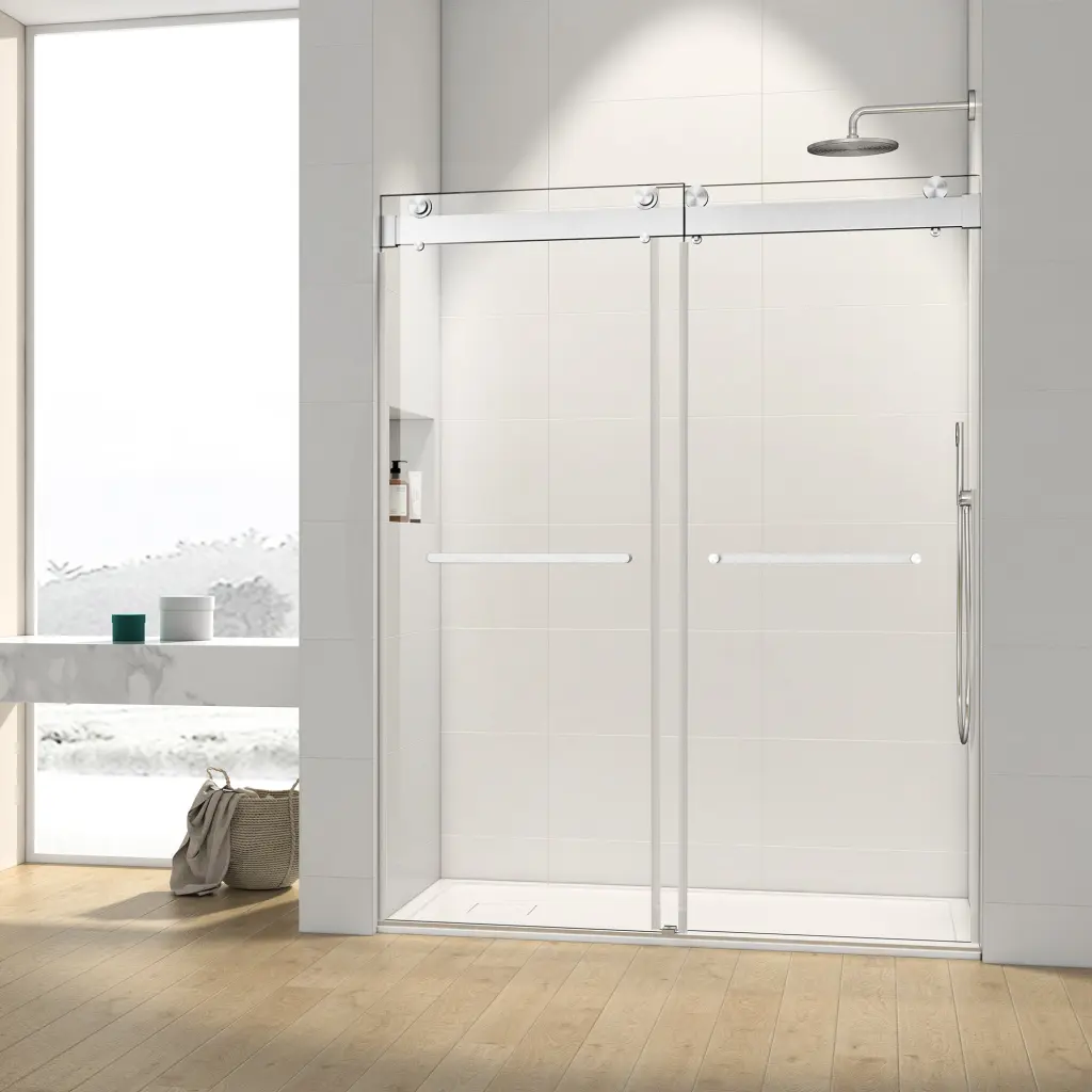 44 to 48 Inch Double Sliding Frameless Shower Door - Soft Close - Modern Bathroom Design bathin
