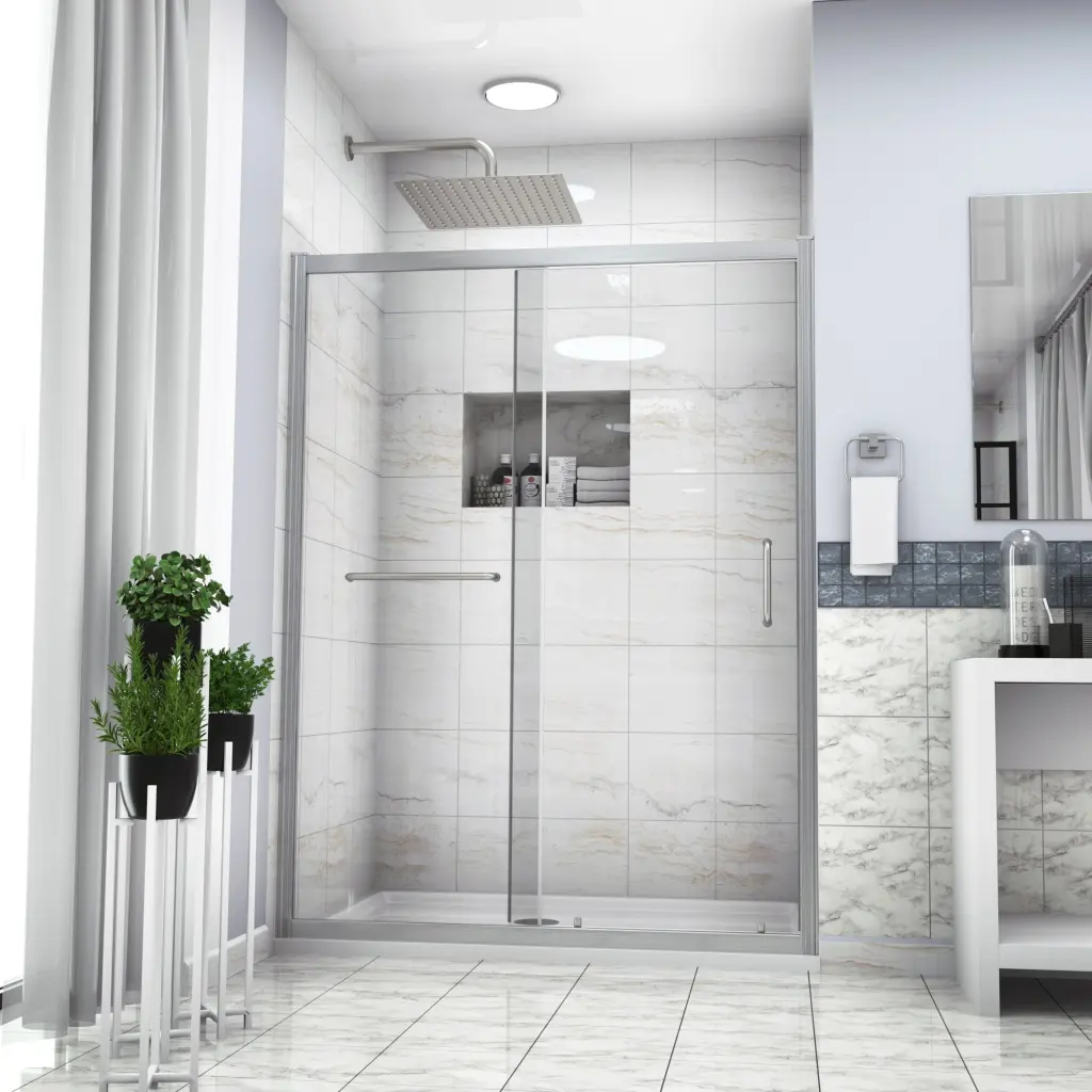 48 Inch W X 72 Inch H Single Sliding Bypass Shower Door Enclosure lordear