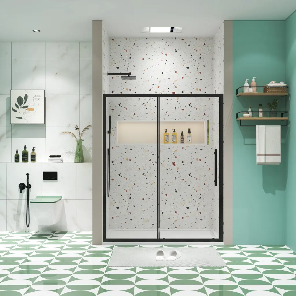 44 Inch 48W X 72H Sliding Shower Door 1/4 Inch Tempered Glass pro shower