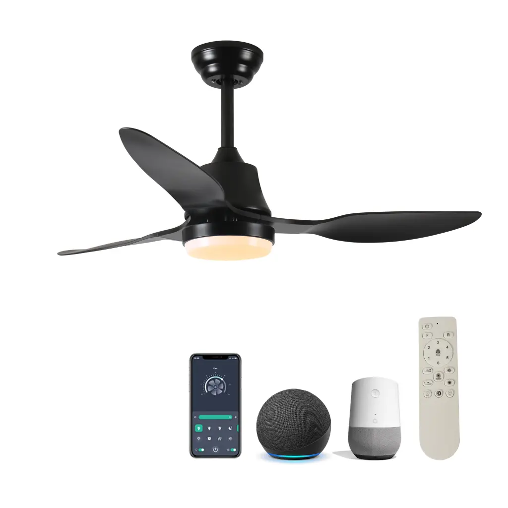 42 Inch Smart Ceiling Fan Lights Remote Control Silent DC Motor Voice Control hc ceiling fan with light