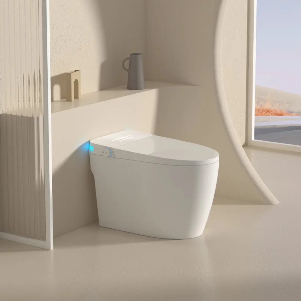 Smart Toilet Voice Control And Bubble Shield Heated Bidet Seat Modern Bathroom Fixture jopure
