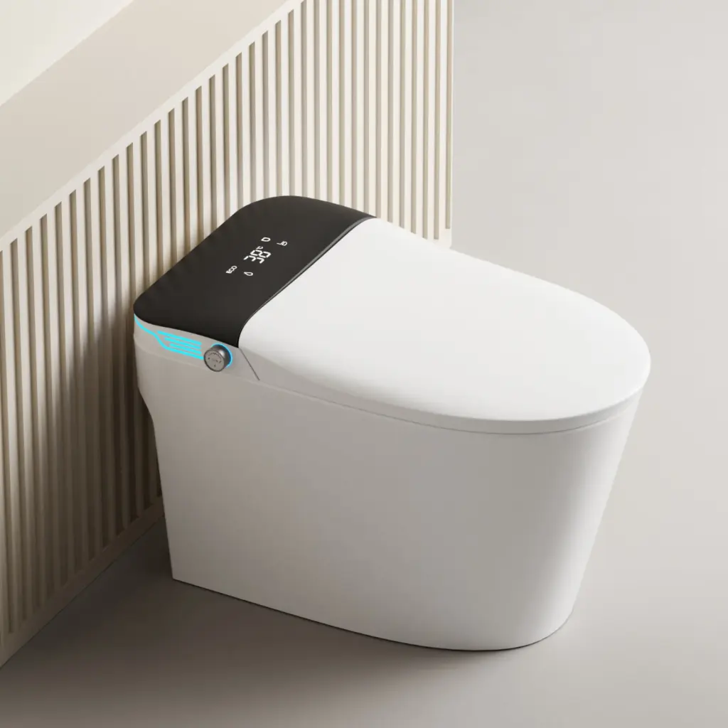 Smart Toilet Voice Control And Bubble Shield Heated Bidet Seat Automatic Flush jopure