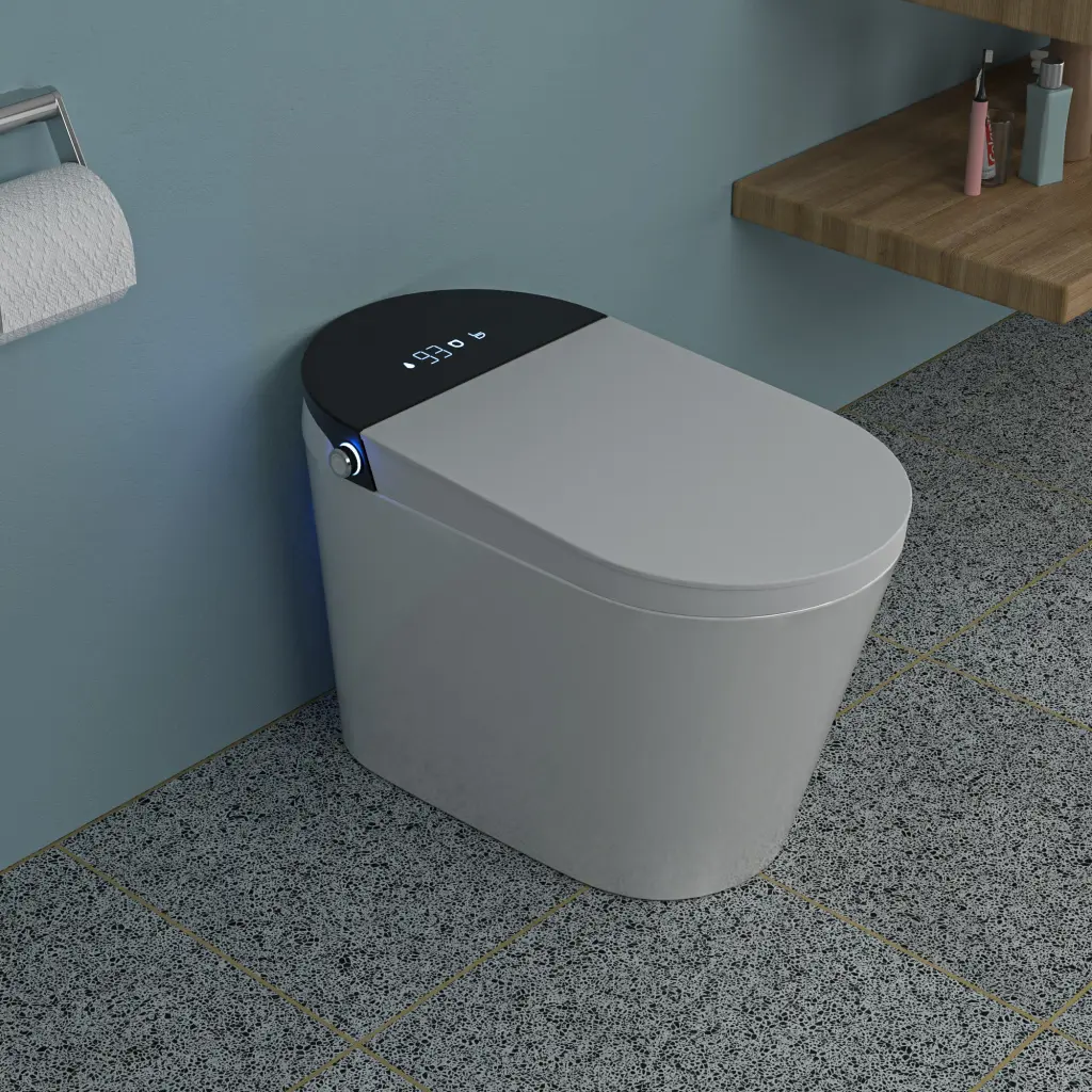 Smart Toilet Bidet Built Auto Open Close Elongated Heated Seat Advanced Bathroom Fixture lordear