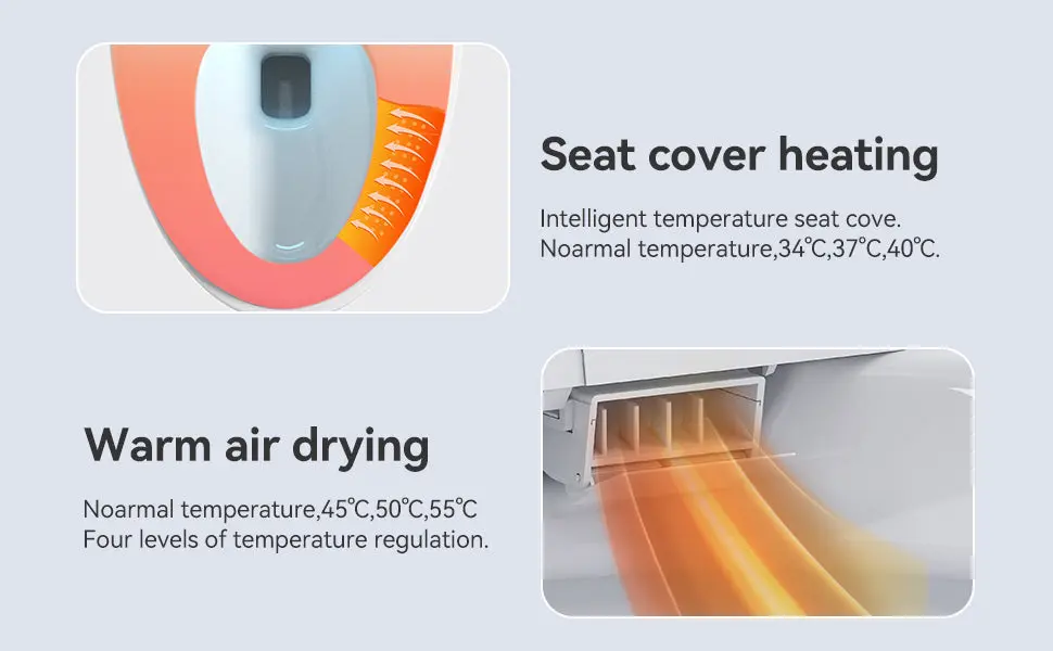 Intelligent Toilet Heated Bidet Seat Travel Friendly Bathroom Fixture w3133