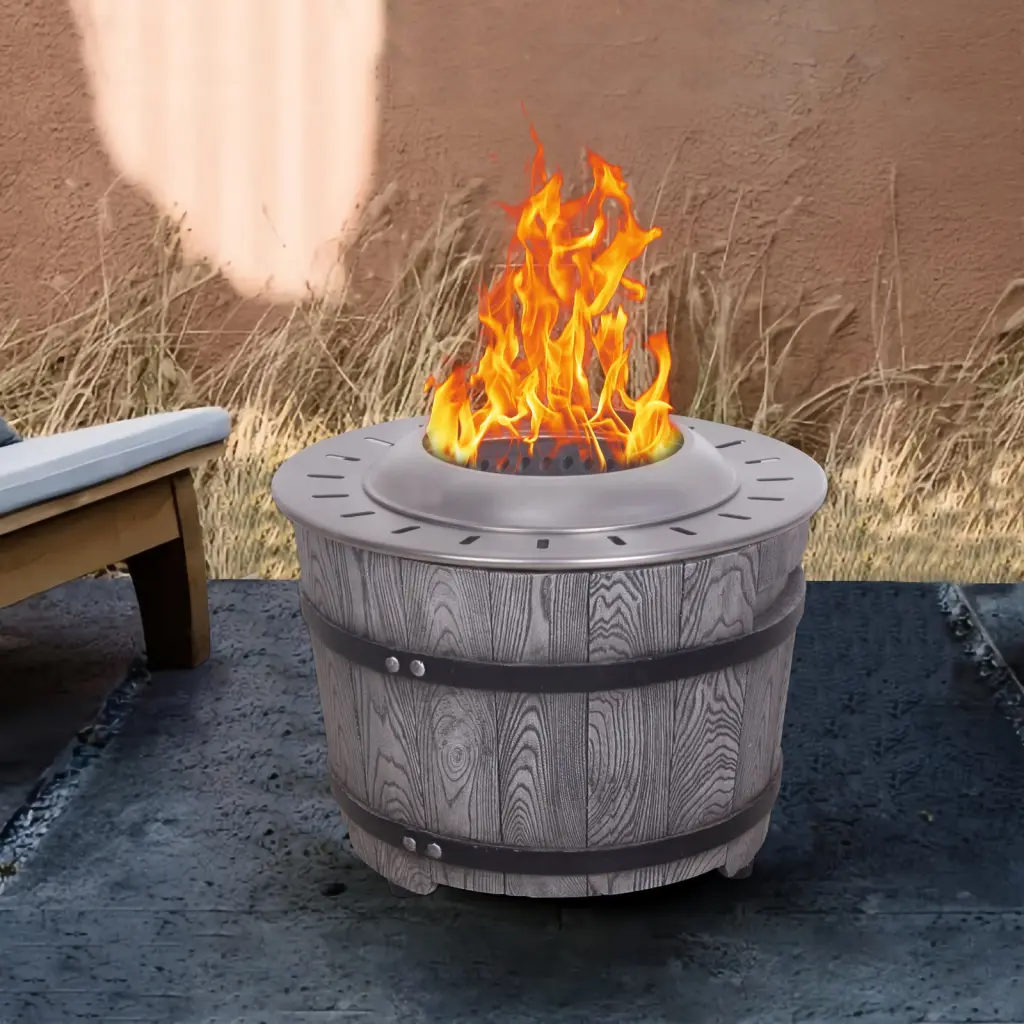 Smokeless Firepit Timber Pellet Twig Timber As Fuel Timber Look Outdoor Fire Pit ecotop factory directly