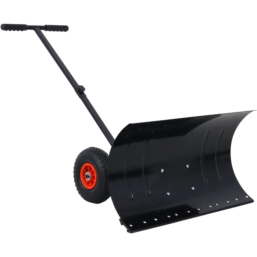 Snow Shovel Wheels Snow Pusher Cushioned Adjustable Angle Handle g-h
