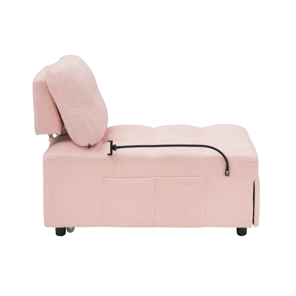 40.20 Inches Long Teddy Sofa Fabric Convertible Sofa Cum Bed Apartment Living Room fan chen furniture