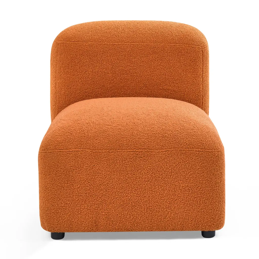 Single Chair Modular Sofa Orange Polyester Upholstered Living Room Seating chuangyuan smart home
