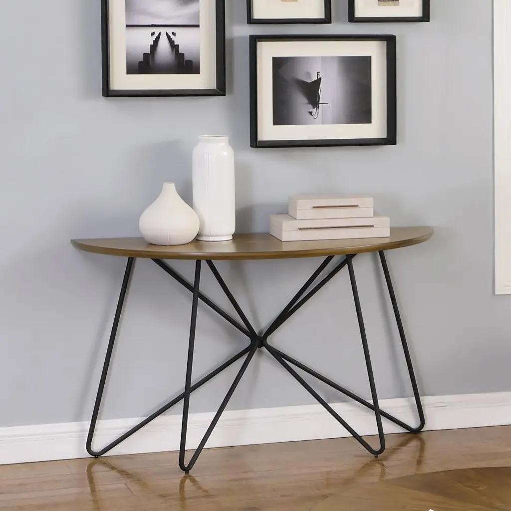 Dark Brown Semicircle Sofa Table Comfort-fit Primary Living Space furniture max