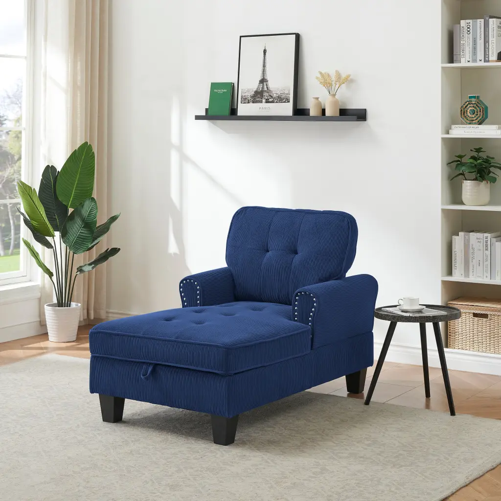 Chaise Lounge Indoor Sleeper Sofa Bed Chair Upholstered Lounge Chair Living Room fj furniture