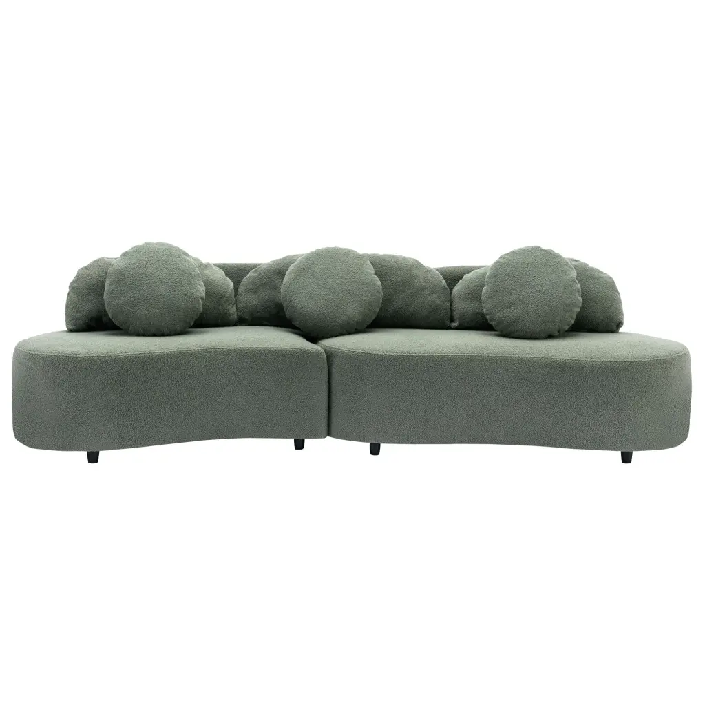 103.9 Inch Modern Living Room Sofa Lamb Velvet Upholstered Couch Home Decor rnb