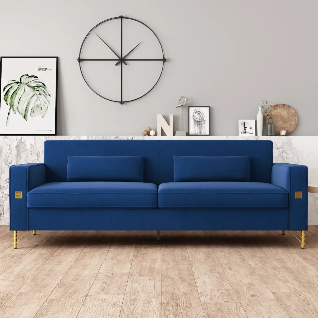 Fx P18 Rb Sofa Premium Velvet Sofa Precious Metal Accents Modern 3 Seat rnb