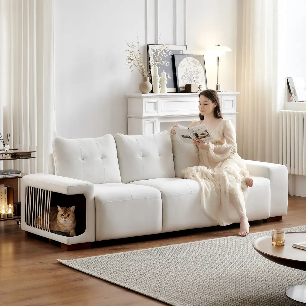 3 Seater Sofa Couch Living Room 89 Inch Modern Couches Small Space w2656