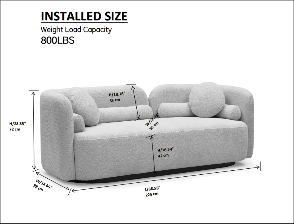Premium Modern Sofa Couch Living Room White Boucle Upholstered Comfortable Seating yxhome