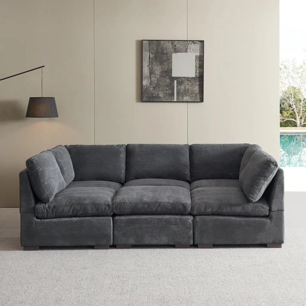 Convertible Modern Premium Sectional Sofa Couch Living Room Quality Fabric hdf store
