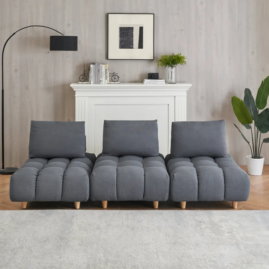 90 Inches Long Teddy Sofa Material Spacious And Cozy Seats fan chen furniture