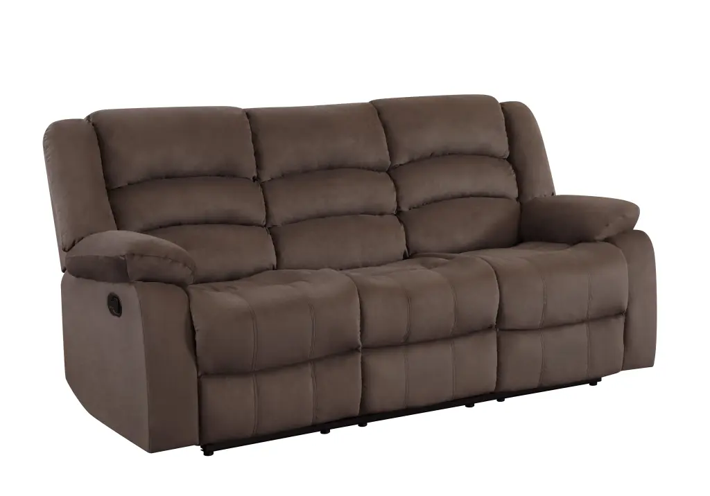 Transitional Microfiber Upholstered Sofa Brown Foam Cushion Living Room Furniture global united