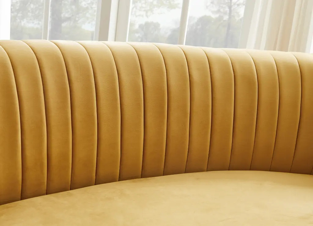 Precious Metal Velvet Curved Sofa Luxury Living Room Furniture hao xiang store