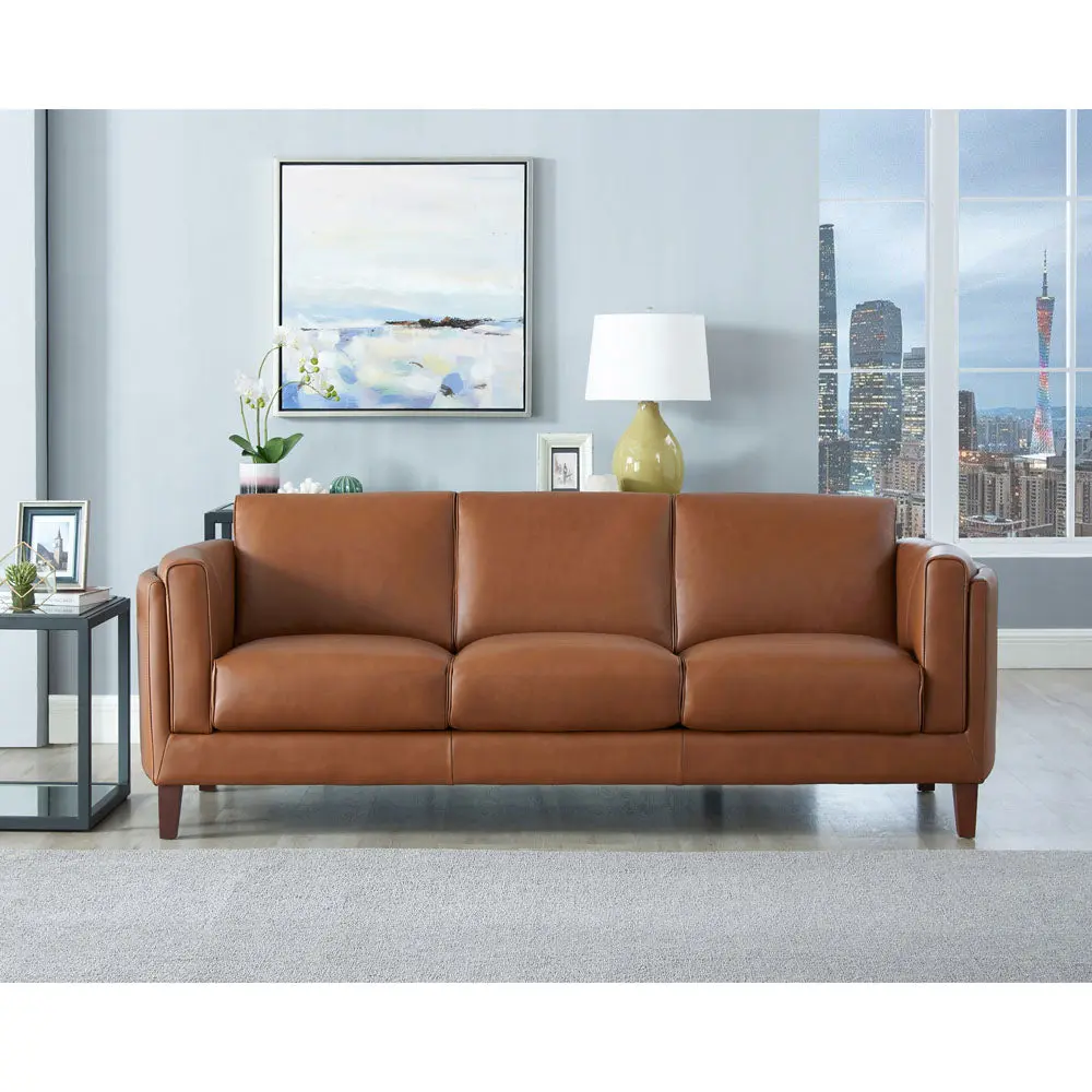 Maui Hide Sofa Brown Down Filling Authentic Hide 3 Seater hydeline furniture