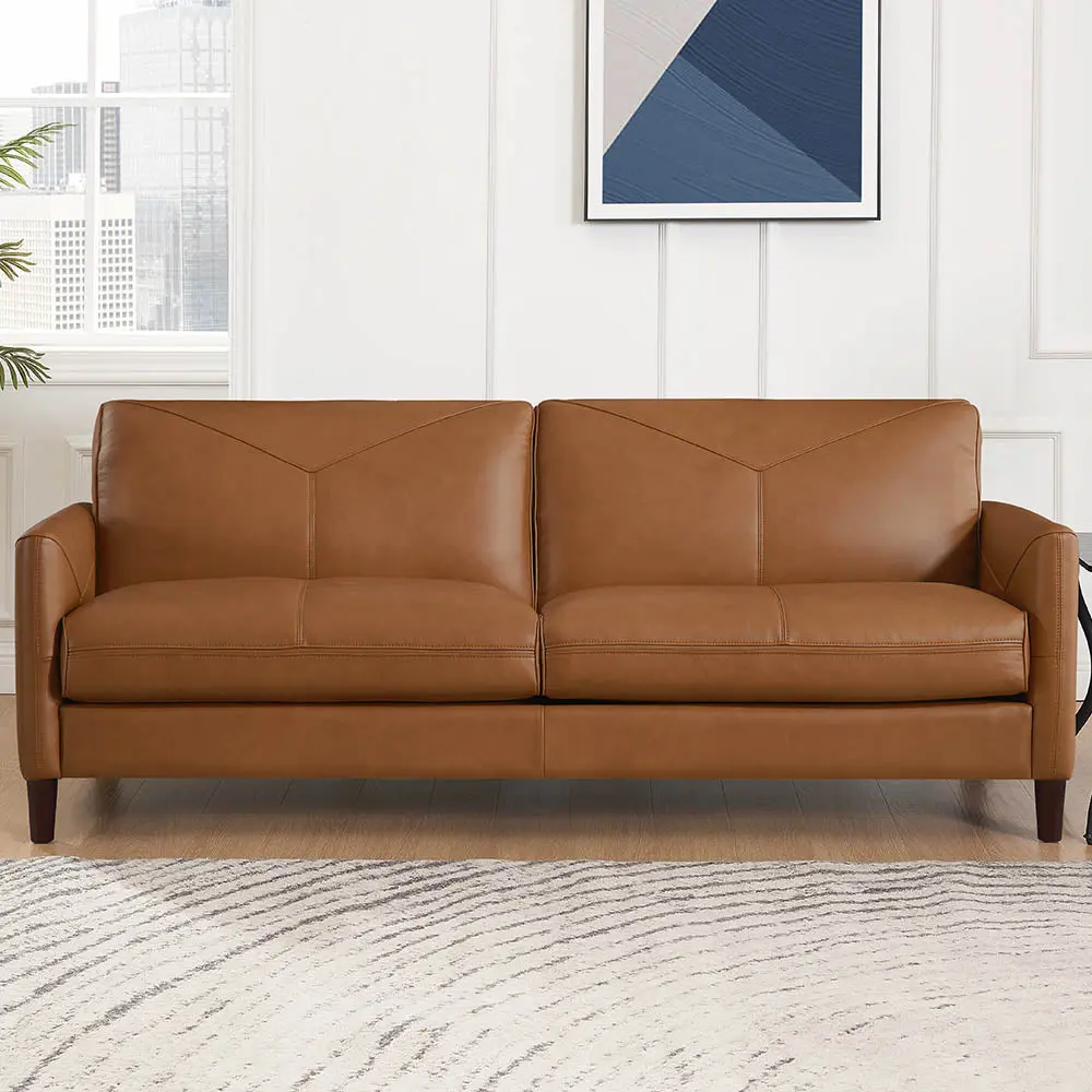 Yorkdale Hide Sofa Cognac Down Filling Authentic Hide 3 Seater hydeline furniture