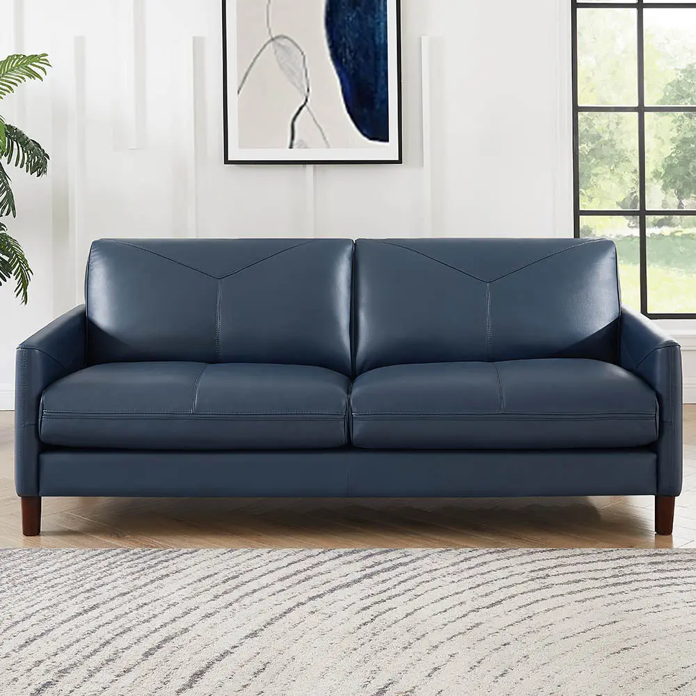 Yorkdale Navy Down Filling Authentic Hide 3 Seat Sofa hydeline furniture