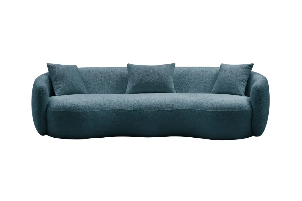 93.6 Inch Modern Curved Sofa Boucle Material Couch Bedroom Office Living Room justone interior