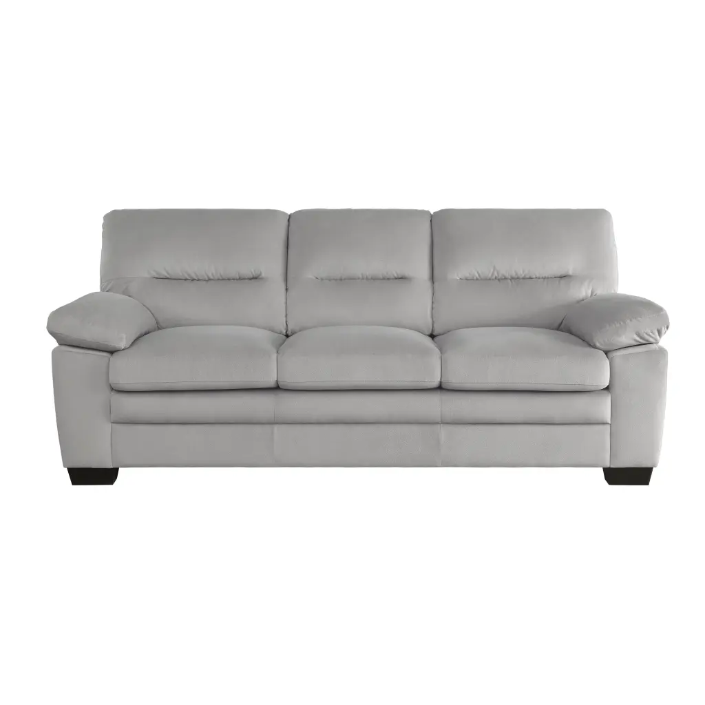 Solid Wood Plywood Framed Sofa Pillow Top Arms Gray Fabric Upholstery kanepe