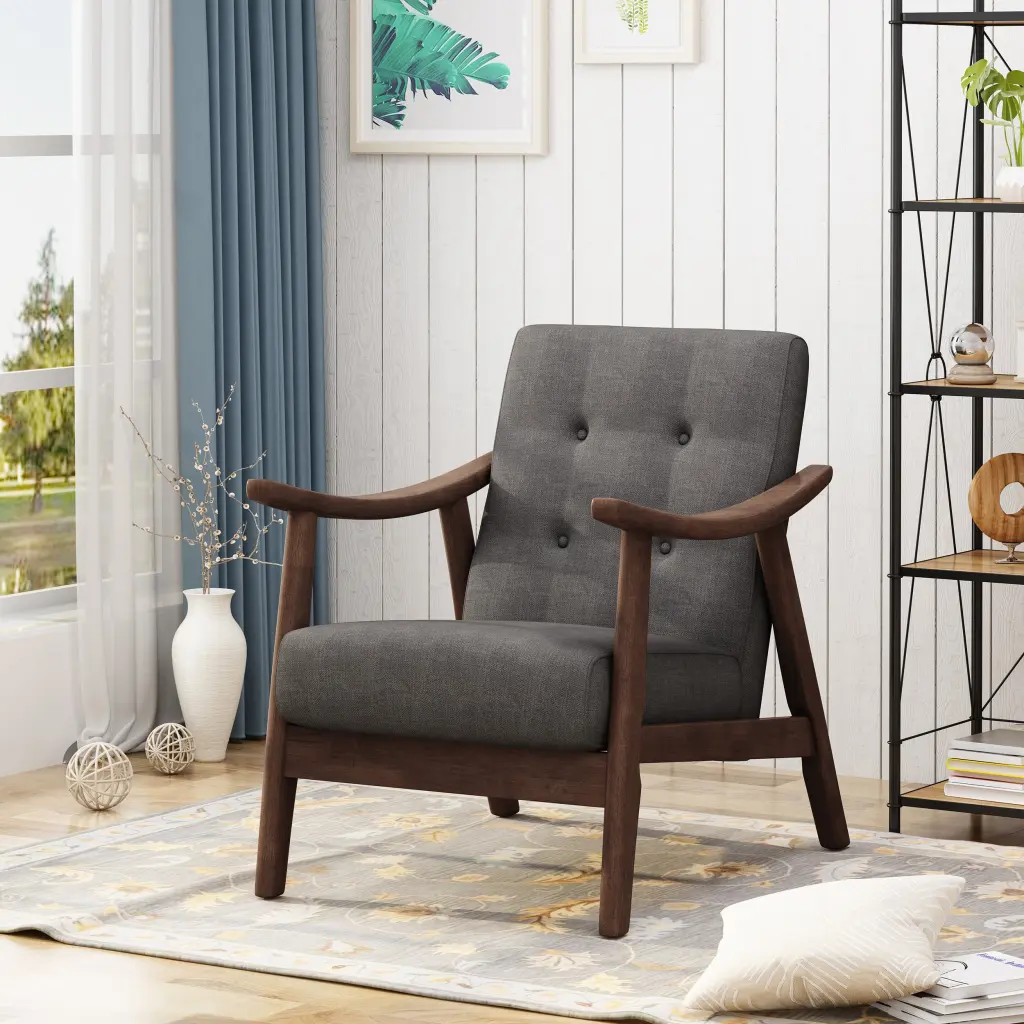 Lydia Sofa 1 Seater Dark Grey Material Compact Living Spaces nh-bc furniturings