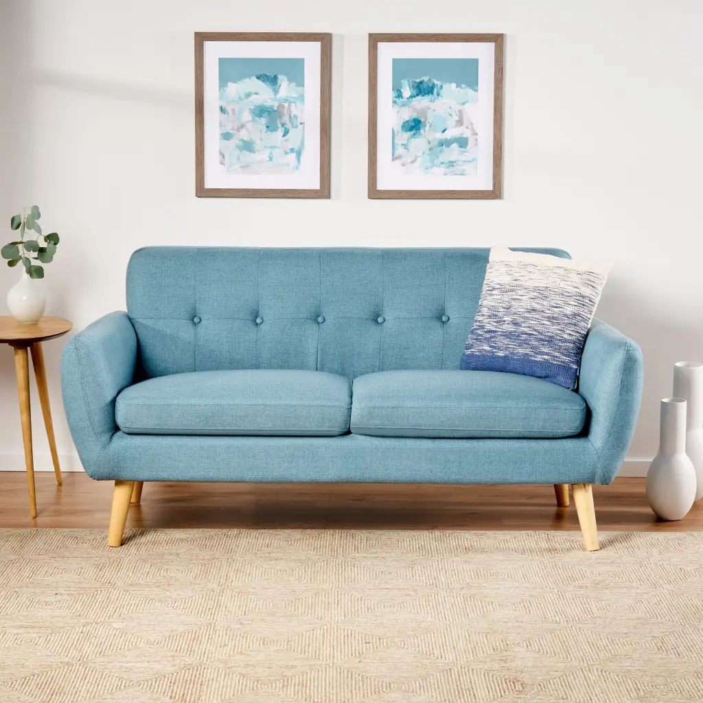 Blue Fabric Sofa Modern Comfortable Living Room Furniture nh-inmax