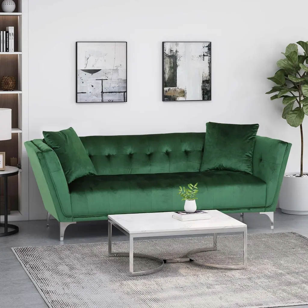 Mirod Comfy 3 Seat Sofa Metallic Legs, Modern Design Living Room and Studio nh-mirod