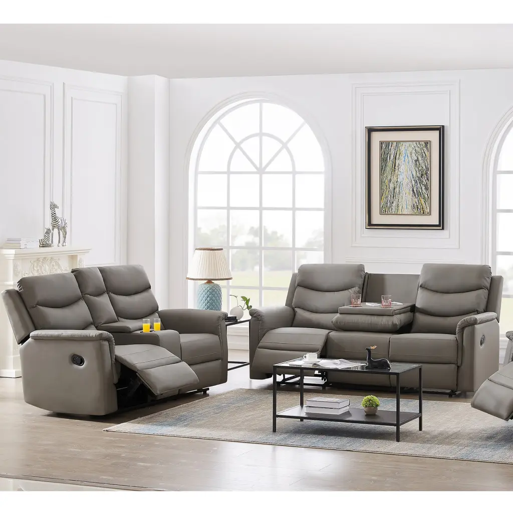 Motion Sofa 3 2 Grey PU K2553S00005 W223S00448 Gray PU 5 Seat relax lounge