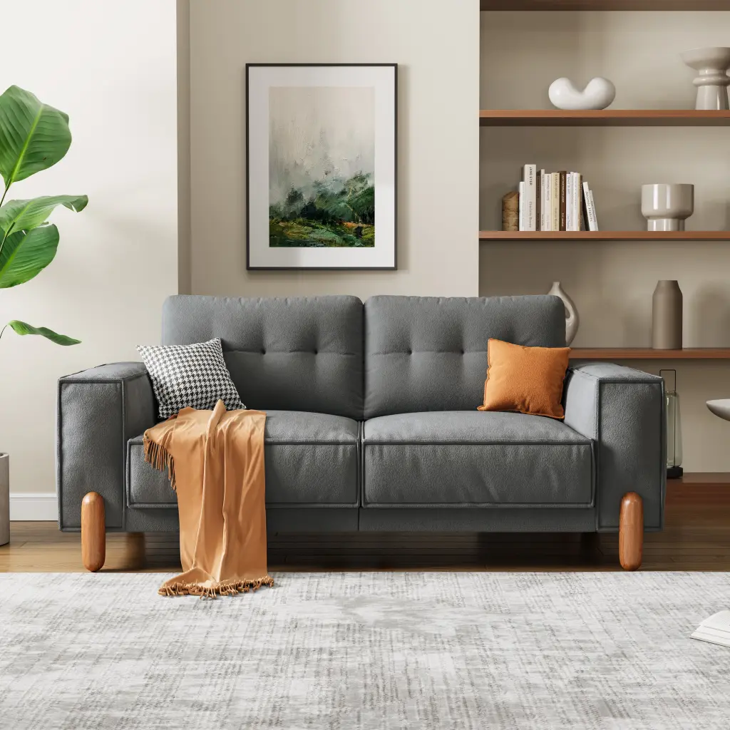 Couches Living Room Modern Upholstered Sofa Tufted Couch Pillows w2656