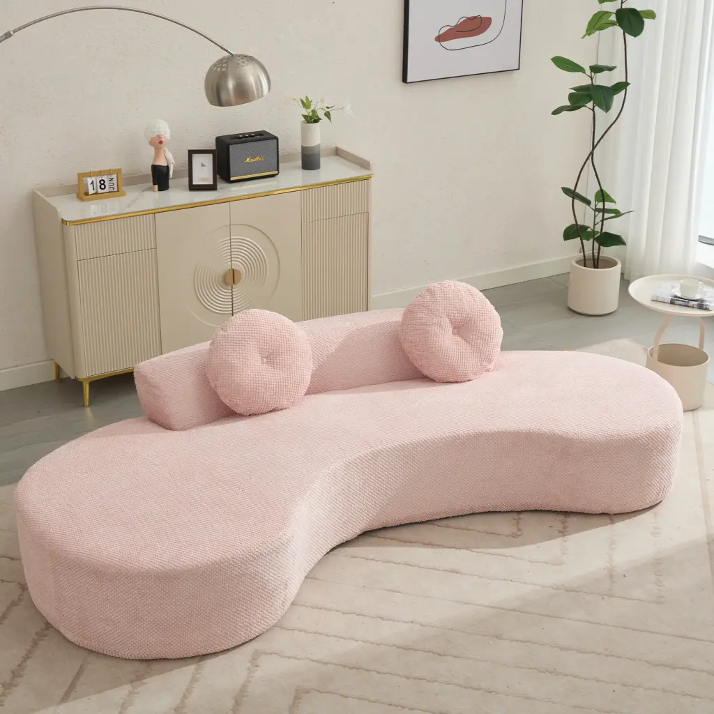Arrived 105.5 Inch Curved Sofa Modern Minimalist Cloud Couch 3 Seater wf-furniture