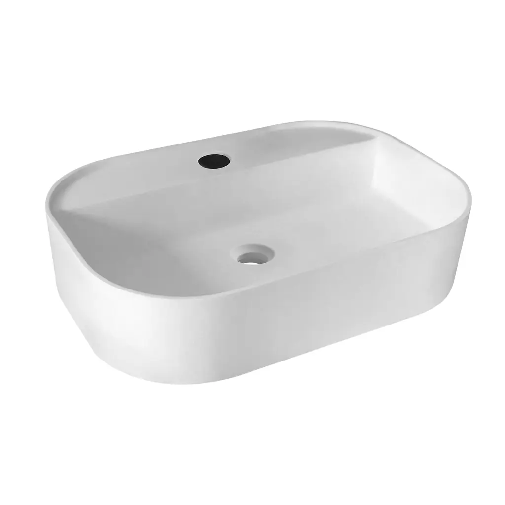 23.6" Solid Surface Basin White Bathroom Classic Premium Modern Solid Surface vovica