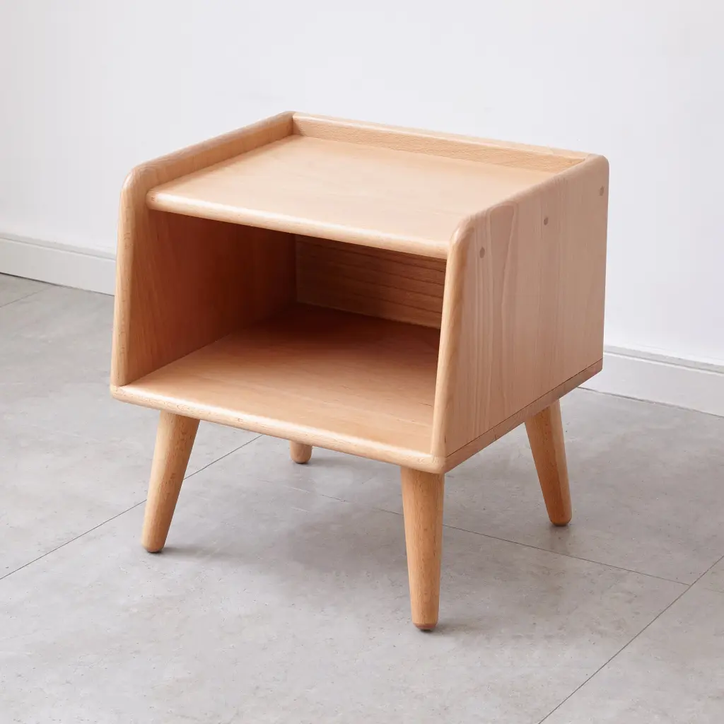 Pure Solid Timber Bedside Cabinet Modern Effortless Nightstand European Beech yeswood furniture store