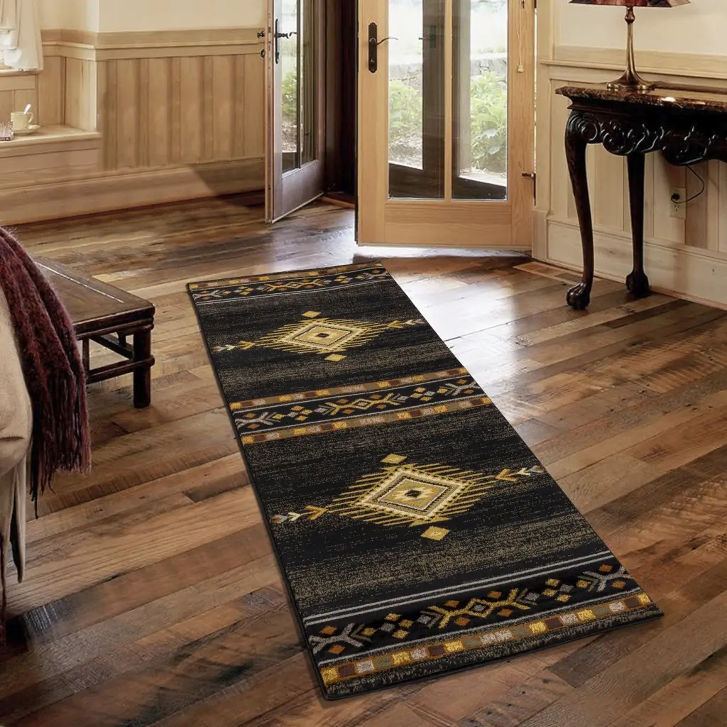 Tribes GC YLS4001 Black 2 Ft. 7 . X 7 Ft. 3 . Southwest Area Rug Home icona home decor