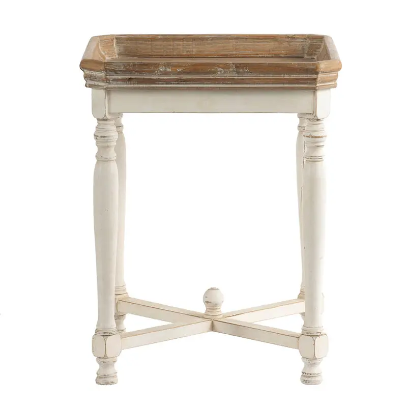 20x20x25 Square Alcott Side Table White Primary Living Space evergreen decor