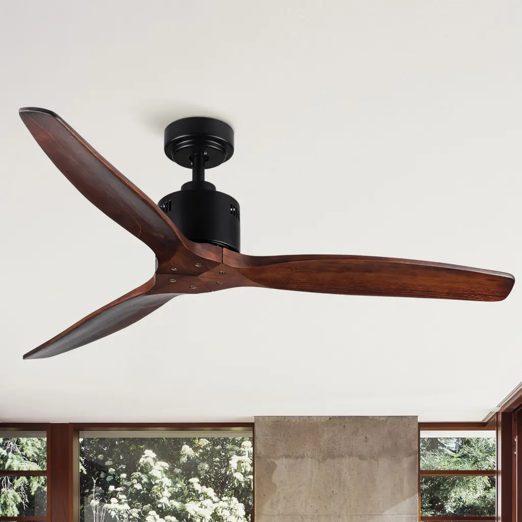 52 Antique Brown Ceiling Fan Without Light Remote Regulation Bedroom and Living Room yuhao w1367
