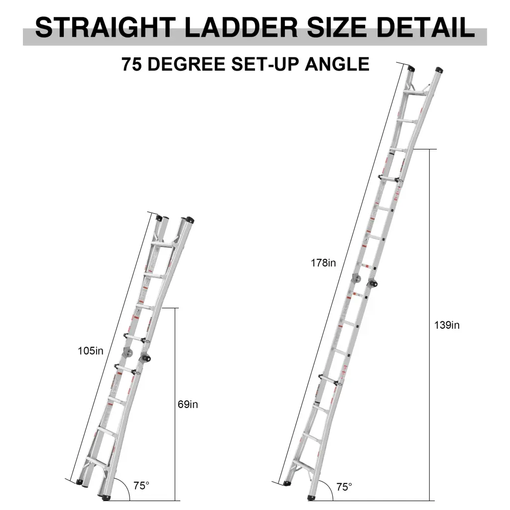 Multi-Position Collapsible Engineering Light Metal Alloy Ladder Home Use rnb