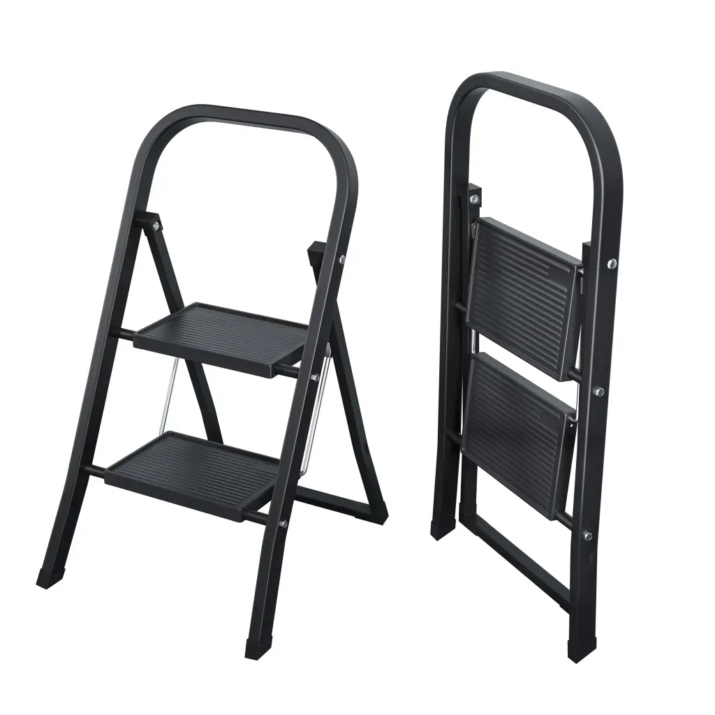 2 Step Ladder Step Stool Adults Folding Step Stool Wide Anti Slip hs furniture