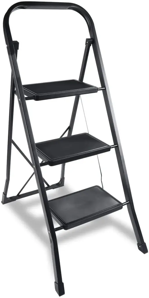 Yssoa 3 Step Ladder Folding Step Stool Wide Anti Slip Pedal 330 Lbs Capacity w1134dhs