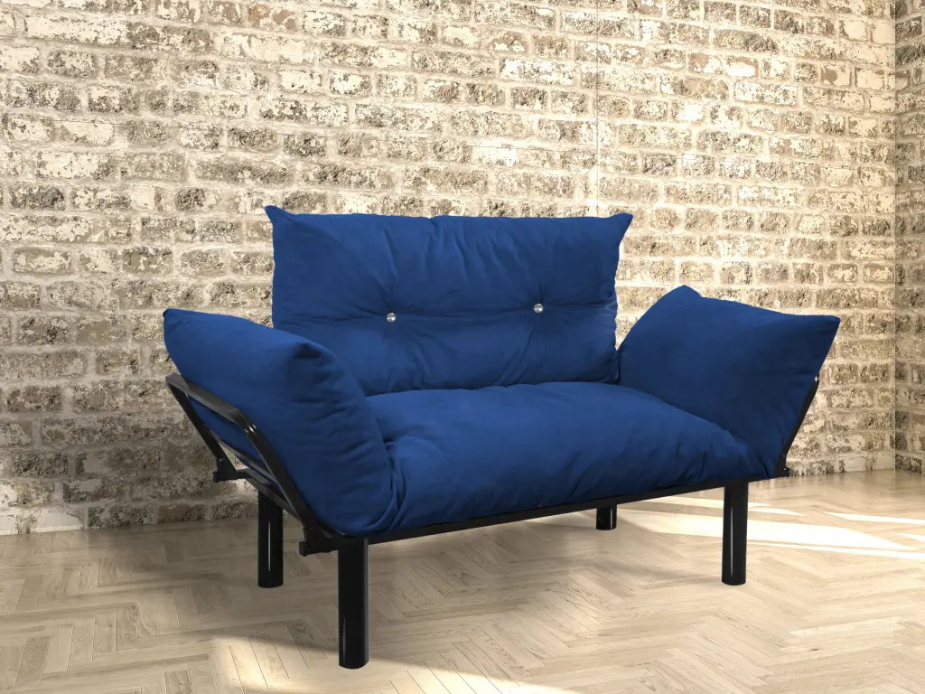 Ada Beautiful Seat Blue Foam Metallic Finish Comfortable Stool furnia