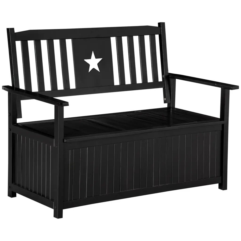 Outsunny Outdoor Storage Bench 43 Gallon Deck Box Armrests Patio aosom business