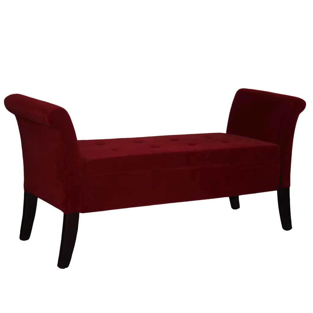 26" Tall Storage Bench Red Metal Seat california home