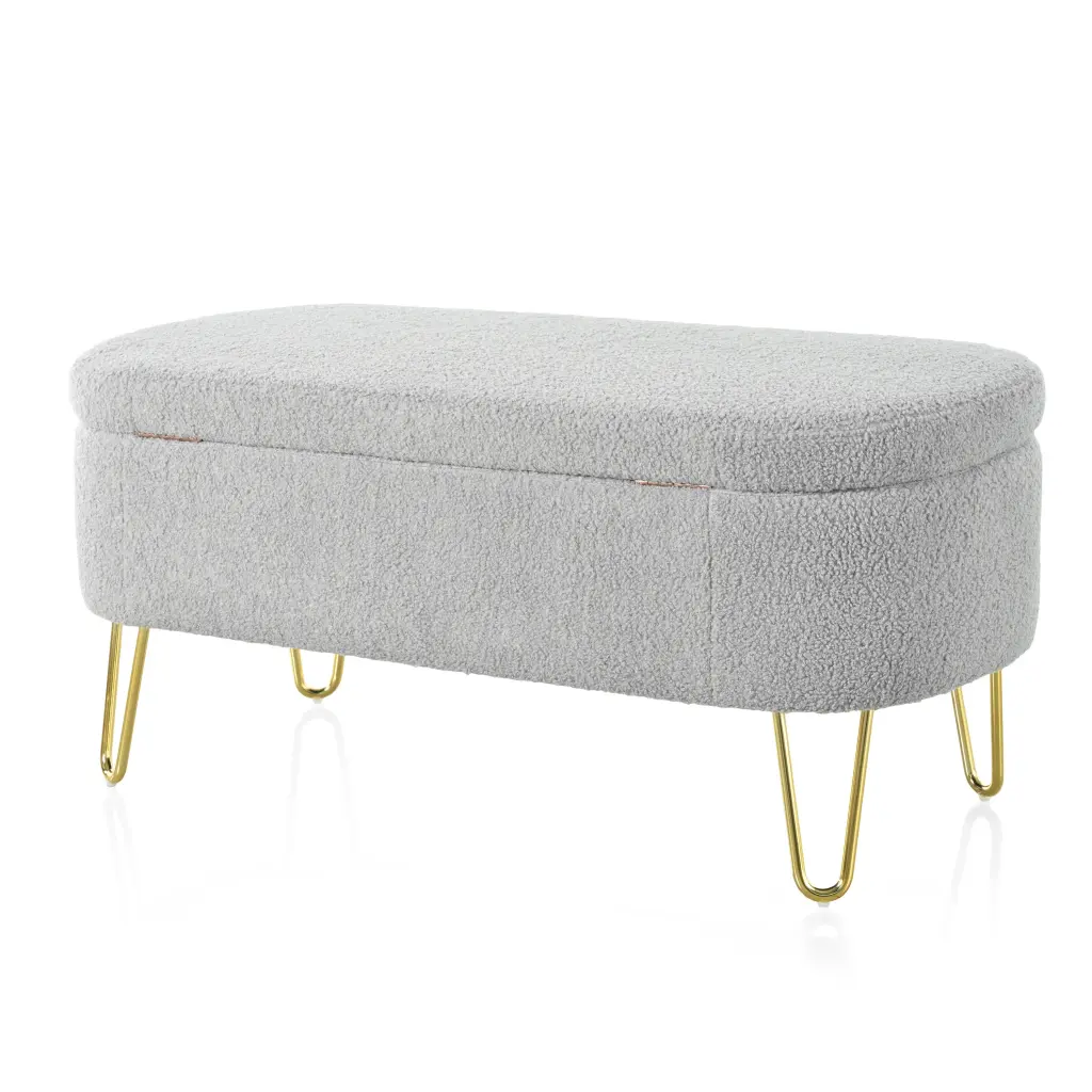 Oval Storage Bench Living Room Bedroom End Bed Upholstered nh-comfortcove